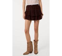 Pink Vanilla Women's Brown Frill Lace RaRa Mini Skirt | Size: Small Pink Vanilla Brown S