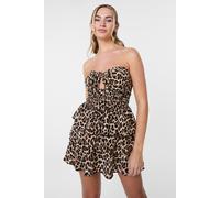 Pink Vanilla Women's Brown Leopard Print Dress Pink Vanilla Brown One Size