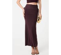 Pink Vanilla Women's Brown Ruched Side Maxi Skirt | Size: Small Pink Vanilla Brown S