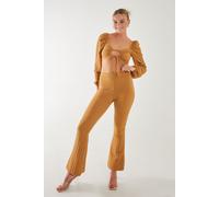 Pink Vanilla Women's Bubble Flares in Camel | Size: Medium Pink Vanilla Camel M