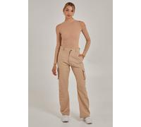 Pink Vanilla Women's Cold Shoulder Ribbed Body in Stone | Size: 6 Pink Vanilla Stone 6