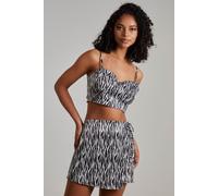 Pink Vanilla Women's Cropped Zebra Bralet in Black | Size: 8 Pink Vanilla Black 8