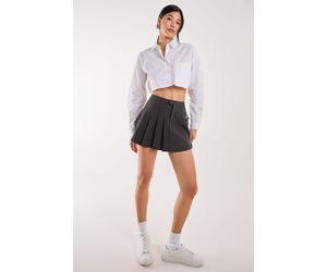 Pink Vanilla Women's Deconstructed Tennis Skirt in Charcoal | Size: Large Pink Vanilla Charcoal L