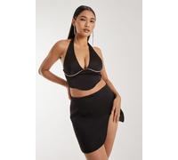 Pink Vanilla Women's Diamante Halter Neck Top in Black | Size: 10 Pink Vanilla Black 10
