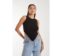 Pink Vanilla Women's Diamante Hem Henky Top in Black | Size: S/M Pink Vanilla Black S/M