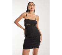 Pink Vanilla Women's Diamante Peekaboo Mini Dress in Black | Size: 12 Pink Vanilla Black 12