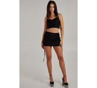 Pink Vanilla Women's Diamante Strap Cowl Neck top in Black | Size: Large Pink Vanilla Black L