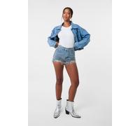 Pink Vanilla Women's Embellished Diamante Denim Shorts in Light Blue | Size: 6 Pink Vanilla Light Blue 6