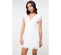 Pink Vanilla Women's Ivory Cap Sleeve Lace Mini Dress | Size: Small Pink Vanilla Ivory S