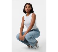 Pink Vanilla Women's Ivory Diamante Ribbed Vest | Size: Medium/Large Pink Vanilla Ivory M/L