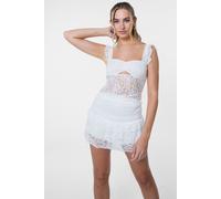 Pink Vanilla Women's Ivory Lace Cut Out Top | Size: Large Pink Vanilla Ivory L