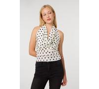 Pink Vanilla Women's Ivory Polka Dot Cowl Neck Top Pink Vanilla Ivory One Size