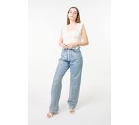 Pink Vanilla Women's Ivory Ribbon Trim Milkmaid Top | Size: S/M Pink Vanilla Ivory S/M