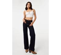 Pink Vanilla Women's Ivory Tie Front Milkmaid Crop Top | Size: Small Pink Vanilla Ivory S