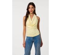 Pink Vanilla Women's Lemon Halterneck Cowl Soft Stretch Top Pink Vanilla Lemon One Size