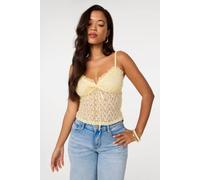 Pink Vanilla Women's Lemon Lace Cami Top | Size: Large Pink Vanilla Lemon L