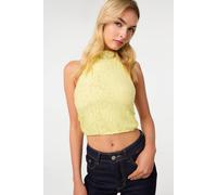 Pink Vanilla Women's Lemon Lace Halter Neck Top | Size: Small Pink Vanilla Lemon S