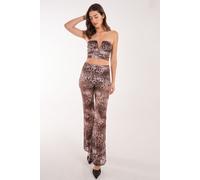 Pink Vanilla Women's Leopard Lace Flares in Brown | Size: Large Pink Vanilla Brown L