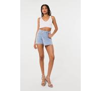 Pink Vanilla Women's Light Blue Diamante Denim Skort | Size: Medium Pink Vanilla Light Blue M