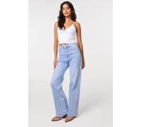 Pink Vanilla Women's Light Blue Diamante Side Wide Leg Jeans | Size: 8 Pink Vanilla Light Blue 8