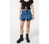 Pink Vanilla Women's Light Blue Flippy Denim Mini Skirt With Shorts | Size: 14 Pink Vanilla Light Blue 14