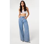 Pink Vanilla Women's Light Blue Heart Embellished Jeans | Size: Small Pink Vanilla Light Blue S