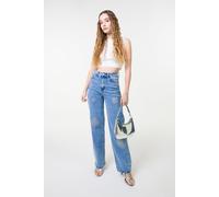 Pink Vanilla Women's Light Blue High Waist Glitter Jeans | Size: 6 Pink Vanilla Light Blue 6