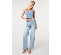 Pink Vanilla Women's Light Blue Studded Diamond Jeans | Size: 8 Pink Vanilla Light Blue 8