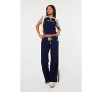 Pink Vanilla Women's Navy Lisbon Wide Leg Trousers | Size: Medium Pink Vanilla Navy M