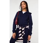 Pink Vanilla Women's Navy Zip Up Cropped Hoodie | Size: Large Pink Vanilla Navy L