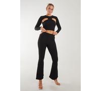 Pink Vanilla Women's Popcorn Cut Out Flares in Black | Size: Large Pink Vanilla Black L