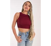 Pink Vanilla Women's Racer Top Plain in Wine | Size: Small Pink Vanilla Wine S