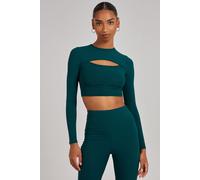 Pink Vanilla Women's Ribbed Long Sleeve Letterbox Top in Teal | Size: 6 Pink Vanilla Teal 6