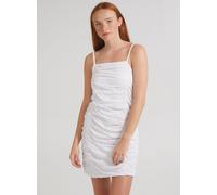 Pink Vanilla Women's Ruched Broderie Cami Mini Dress in White | Size: 10 Pink Vanilla White 10