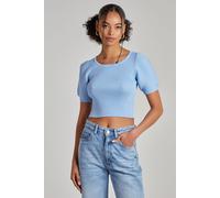 Pink Vanilla Women's Scoop Neck Knit Top in Blue | Size: Large Pink Vanilla Blue L