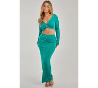 Pink Vanilla Women's Shimmer Maxi Skirt in Jade | Size: Small Pink Vanilla Jade S