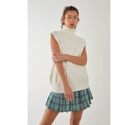Pink Vanilla Women's Sleeveless Knit Turtleneck in Ivory | Size: Medium/Large Pink Vanilla Ivory M/L