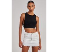 Pink Vanilla Women's Sleeveless Slinky Crop Top in Black | Size: Medium/Large Pink Vanilla Black M/L