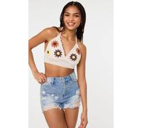 Pink Vanilla Women's Stone Floral Crochet Bralette Pink Vanilla Stone One Size