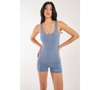 Pink Vanilla Women's Super Soft Active Cross Back Unitard in Blue | Size: Medium Pink Vanilla Blue M