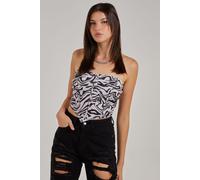 Pink Vanilla Women's Swirl Printed Corset Top in Black | Size: Small Pink Vanilla Black S