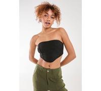 Pink Vanilla Women's Tiger Print Textured Corset Top in Black | Size: 14 Pink Vanilla Black 14