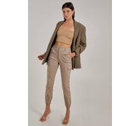 Pink Vanilla Women's Utility Stretch Cargo Trousers in Stone | Size: 8 Pink Vanilla Stone 8