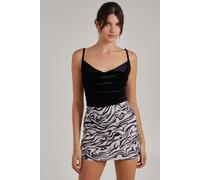 Pink Vanilla Women's Velvet Cowl Neck Bodysuit in Black | Size: 6 Pink Vanilla Black 6