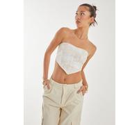 Pink Vanilla Women's Water Mark Corset Top in Stone | Size: Large Pink Vanilla Stone L