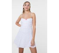 Pink Vanilla Women's White Ruched Skater Dress | Size: 6 Pink Vanilla White 6