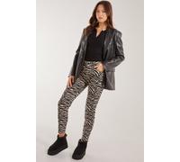 Pink Vanilla Women's Zebra Print Straight Jeans in Black | Size: 12 Pink Vanilla Black 12