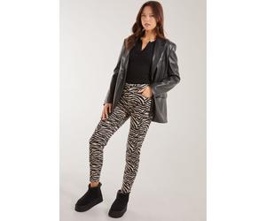 Pink Vanilla Women's Zebra Print Straight Jeans in Black | Size: 12 Pink Vanilla Black 12