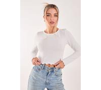 Pink Vanilla Women's Zig Zag Jersey Long Sleeve Top in Ivory | Size: Large Pink Vanilla Ivory L