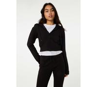 Pink Vanilla Zip Up Cropped Hoodie - S - Black